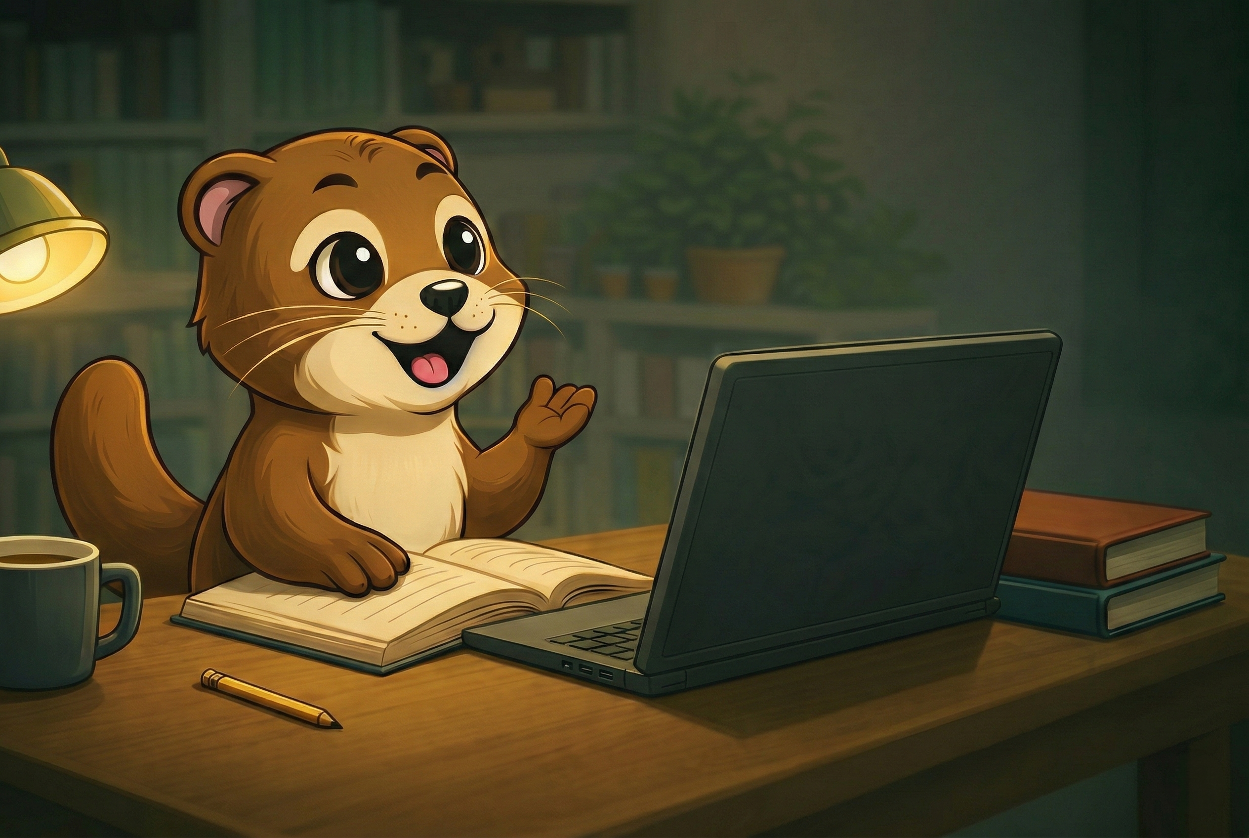 Otter-Illustration für den Hero-Bereich